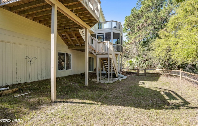 3 Ocean Marsh Ln, Harbor Island, SC 29920 - rear view of house featuring stairway and a fenced backyard