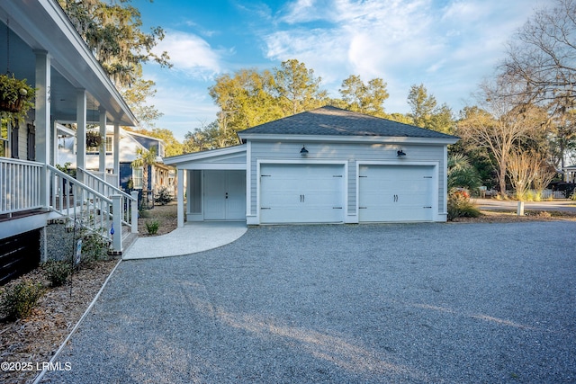 view of garage