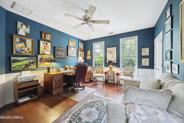 2 Lenox Ln, Hilton Head Island, SC 29926 - office with wood finished floors and ceiling fan