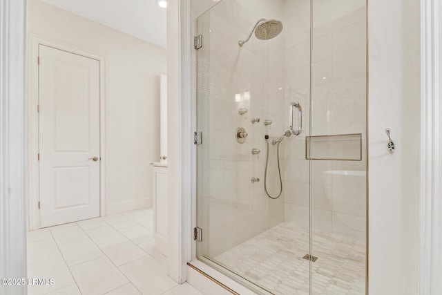4 Wedgewood Cir, Bluffton, SC 29910 - bathroom with a stall shower and tile patterned floors