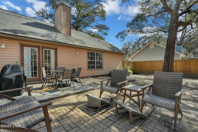 view of patio / terrace featuring a grill