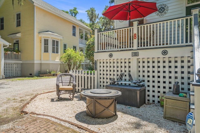 8 Battery Point Ln, Beaufort, SC 29902 - view of patio with a fire pit