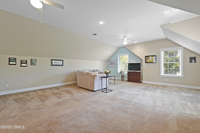 19 Lynnfield Pl, Bluffton, SC 29910 - additional living space featuring ceiling fan, light colored carpet, and vaulted ceiling