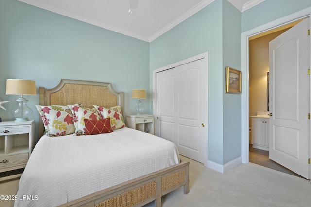 19 Lynnfield Pl, Bluffton, SC 29910 - carpeted bedroom featuring ornamental molding, a closet, and ceiling fan