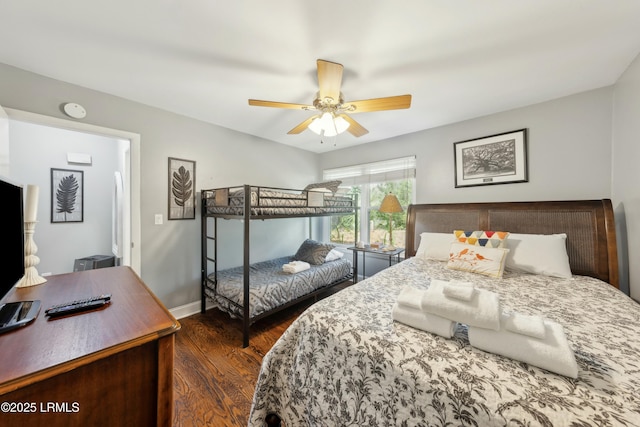 838 Fiddlers Ridge Rd, Fripp Island, SC 29920 - bedroom featuring dark wood-type flooring, ceiling fan, and an office area