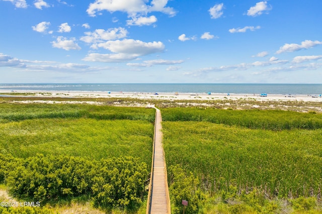 water view with a view of the beach