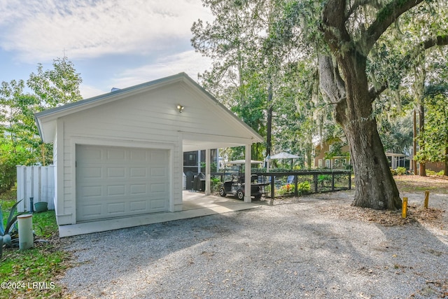 view of garage