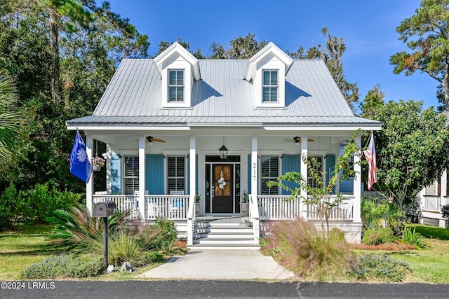 view of front of house with covered porch