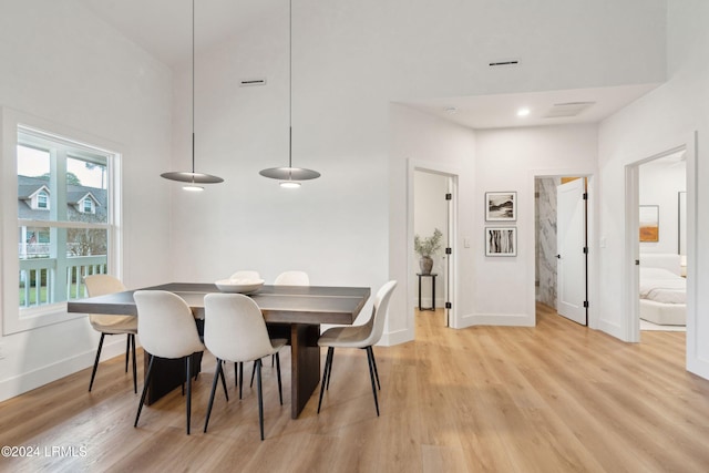 dining area featuring light hardwood / wood-style floors