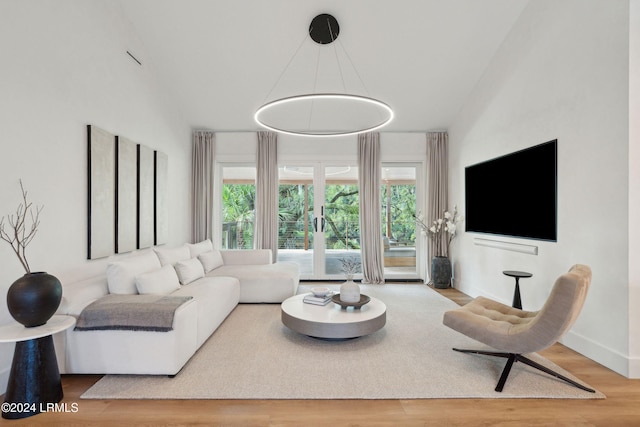 living room featuring hardwood / wood-style floors