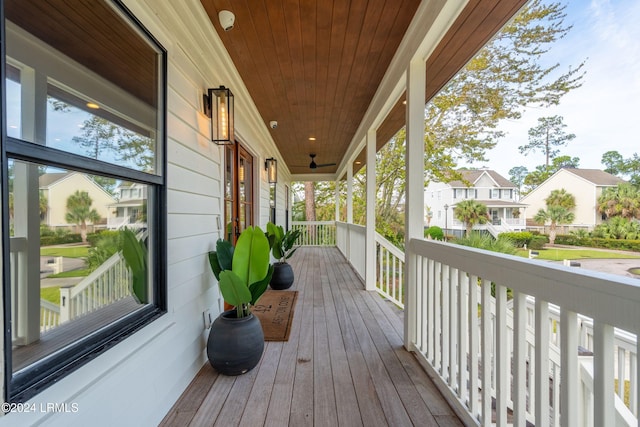 deck with a porch