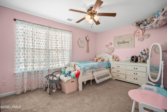42 Kiawah Dr, Beaufort, SC 29906 - carpeted bedroom featuring a ceiling fan