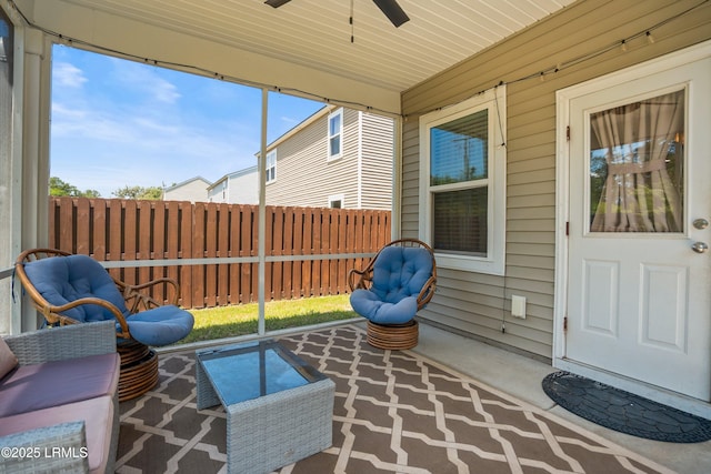 42 Kiawah Dr, Beaufort, SC 29906 - sunroom featuring ceiling fan