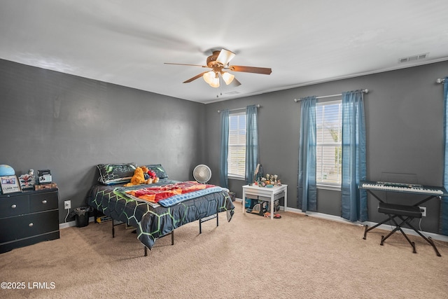 42 Kiawah Dr, Beaufort, SC 29906 - carpeted bedroom with a ceiling fan and baseboards