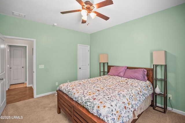 42 Kiawah Dr, Beaufort, SC 29906 - bedroom featuring light colored carpet, baseboards, and ceiling fan