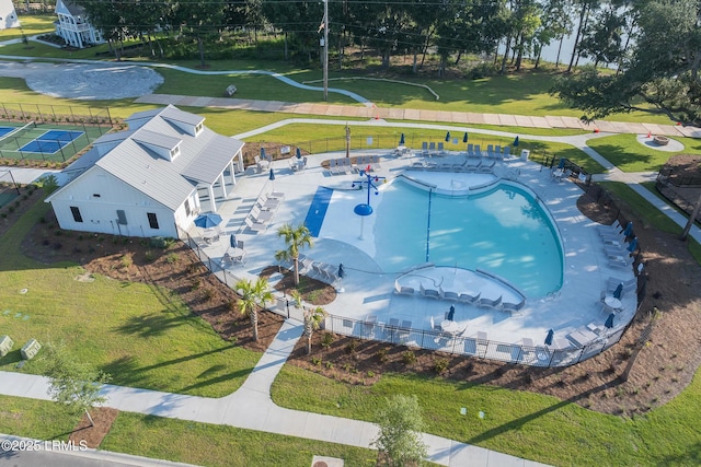 1111 Salty Hammock Ct, Beaufort, SC 29902 - drone / aerial view of a pool
