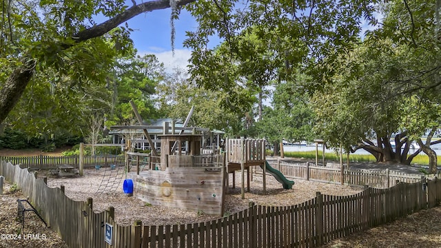 community play area with fence