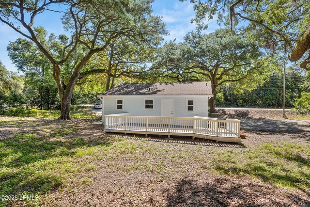 67 Sams Point Rd, Beaufort, SC 29907 - rear view of property featuring a wooden deck