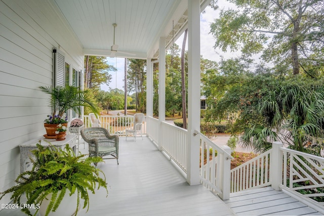 deck featuring a porch