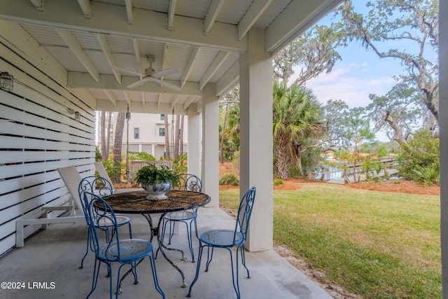 view of patio / terrace with ceiling fan