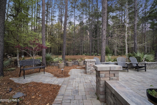 33 Little Pine Ct, Bluffton, SC 29910 - view of patio with a fire pit