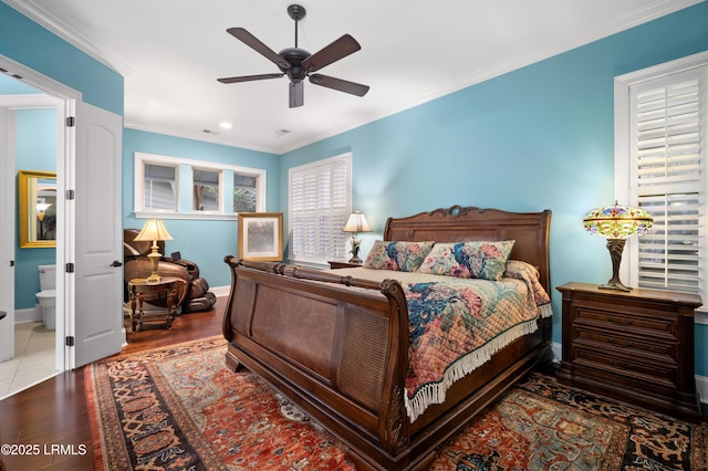 33 Little Pine Ct, Bluffton, SC 29910 - bedroom featuring baseboards, wood finished floors, recessed lighting, and crown molding