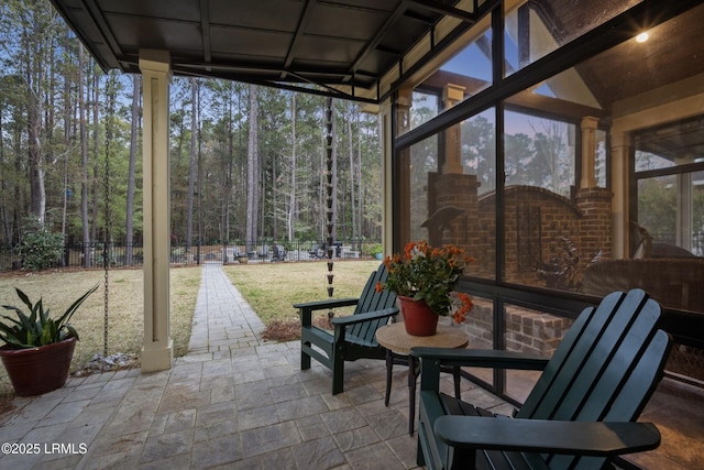 33 Little Pine Ct, Bluffton, SC 29910 - sunroom / solarium with a forest view