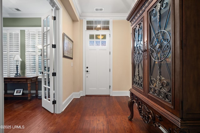 33 Little Pine Ct, Bluffton, SC 29910 - entrance foyer with dark wood-style floors, baseboards, a healthy amount of sunlight, and visible vents