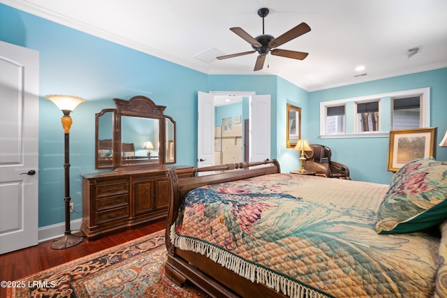 33 Little Pine Ct, Bluffton, SC 29910 - bedroom featuring wood finished floors, visible vents, recessed lighting, and ornamental molding