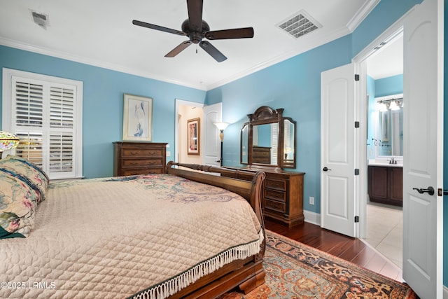 33 Little Pine Ct, Bluffton, SC 29910 - bedroom featuring wood finished floors, visible vents, and ornamental molding