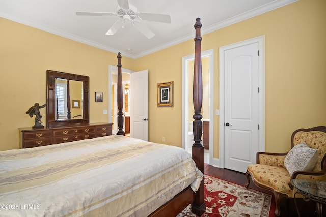 33 Little Pine Ct, Bluffton, SC 29910 - bedroom featuring dark wood finished floors, ceiling fan, and crown molding