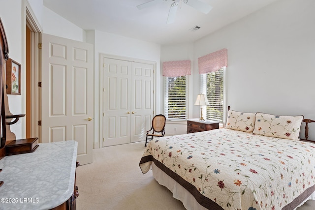 67 Winding Oak Dr, Okatie, SC 29909 - bedroom featuring carpet floors, a closet, and ceiling fan