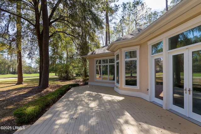67 Winding Oak Dr, Okatie, SC 29909 - wooden terrace with french doors