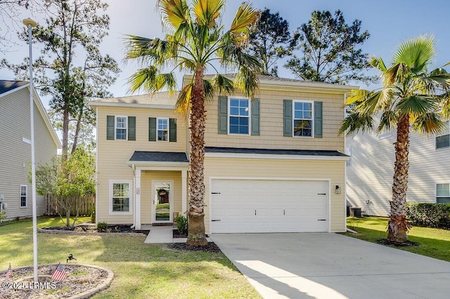 120 Wall St, Savannah, GA 31405 - traditional home featuring an attached garage, concrete driveway, and a front lawn
