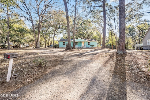 view of front of home featuring covered porch