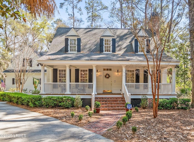 view of front of home with a porch