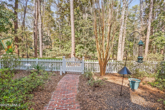 view of yard with fence