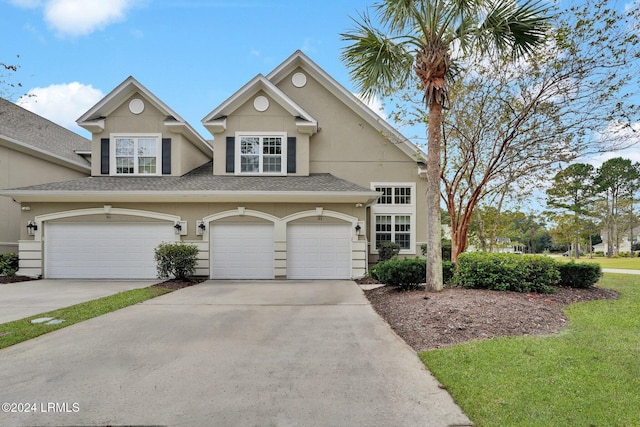 view of property with a garage