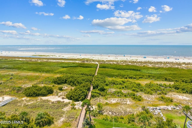 property view of water featuring a view of the beach
