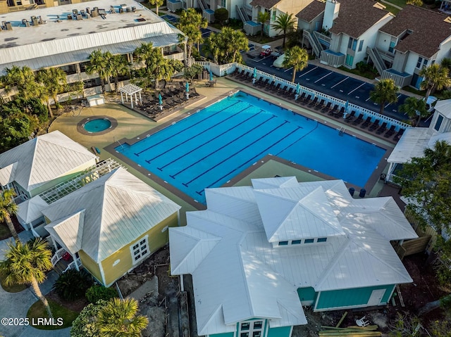 pool with a patio area