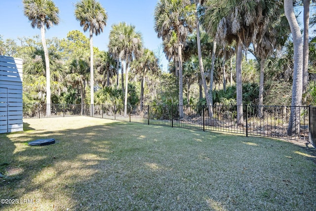 view of yard with fence