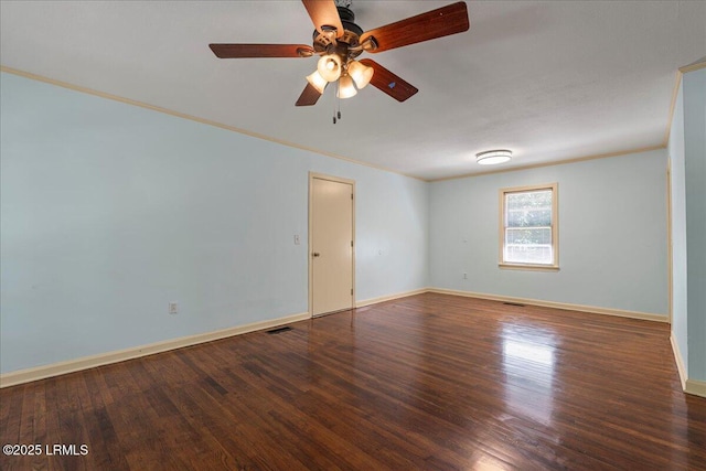 1803 Sixth St, Beaufort, SC 29902 - unfurnished room featuring ornamental molding, wood finished floors, and ceiling fan
