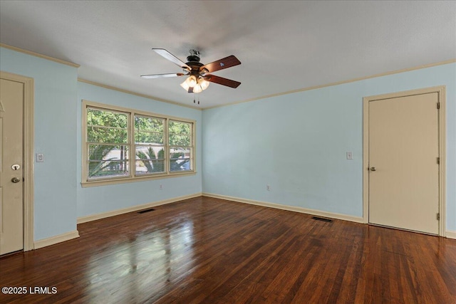 1803 Sixth St, Beaufort, SC 29902 - empty room featuring crown molding, ceiling fan, and wood finished floors