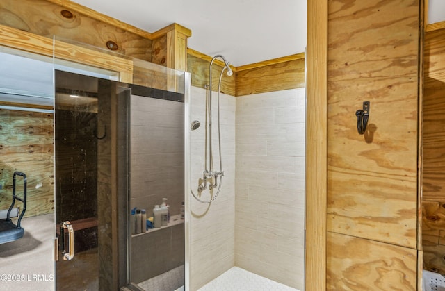 full bathroom with a shower stall