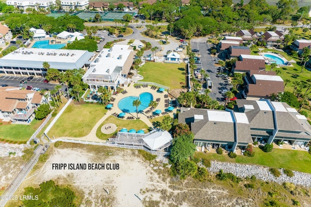 bird's eye view with a residential view