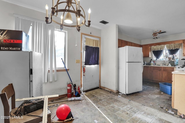 kitchen with white refrigerator