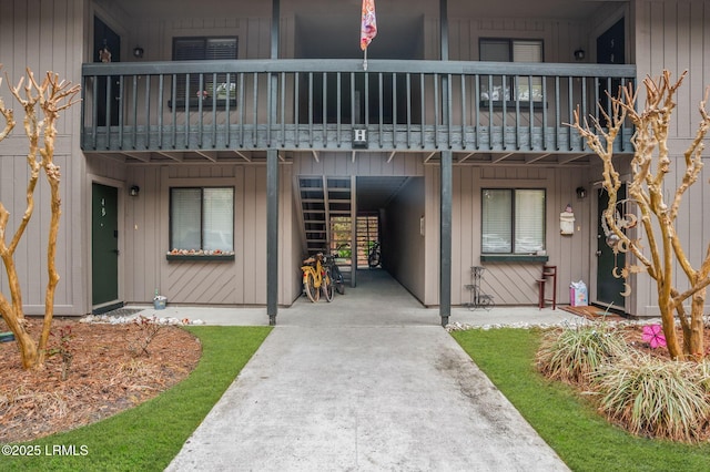 exterior space with a balcony