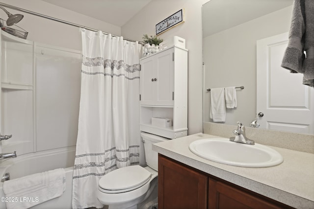 2110 River Rock Way, Beaufort, SC 29902 - bathroom with vanity and shower / tub combo with curtain