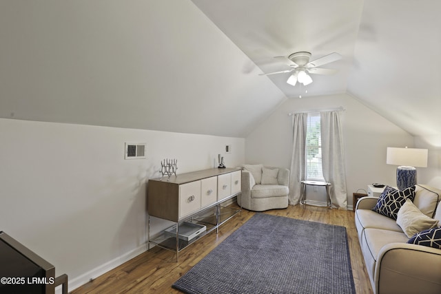 2110 River Rock Way, Beaufort, SC 29902 - living area with ceiling fan, wood finished floors, and vaulted ceiling