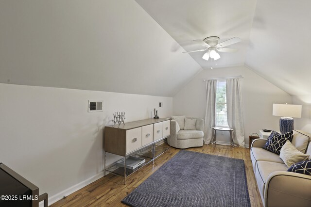 2110 River Rock Way, Beaufort, SC 29902 - living area with ceiling fan, wood finished floors, and vaulted ceiling
